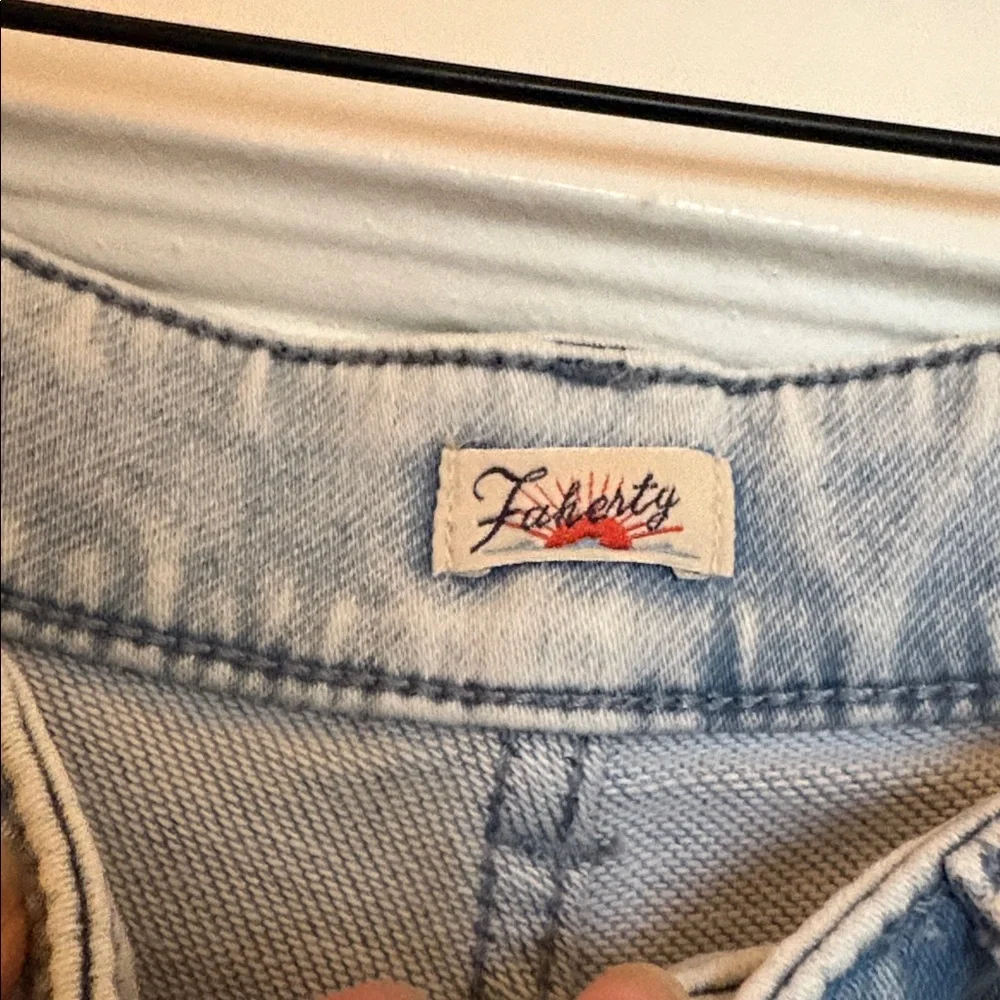 Faherty stretch terry patch pocket blue flare jeans retro hipster festival 26 - Picture 2 of 11